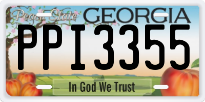 GA license plate PPI3355