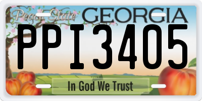 GA license plate PPI3405