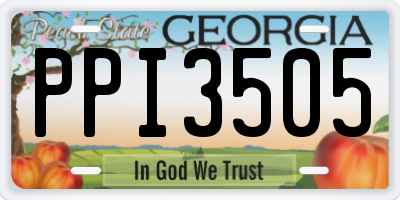 GA license plate PPI3505