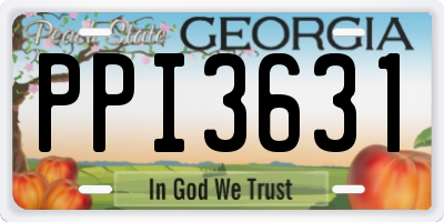 GA license plate PPI3631