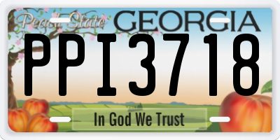 GA license plate PPI3718
