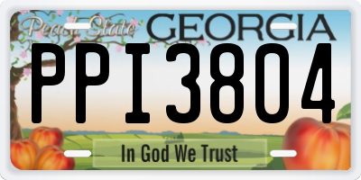 GA license plate PPI3804