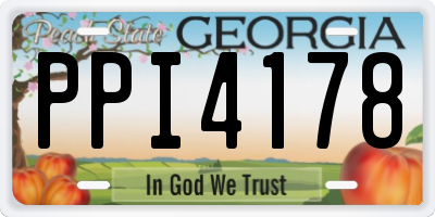 GA license plate PPI4178