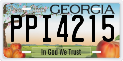 GA license plate PPI4215