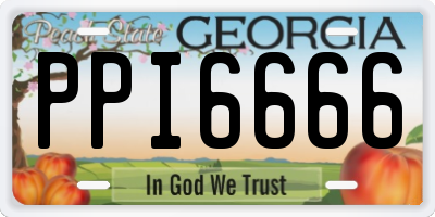 GA license plate PPI6666