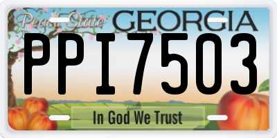 GA license plate PPI7503