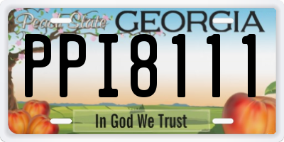 GA license plate PPI8111