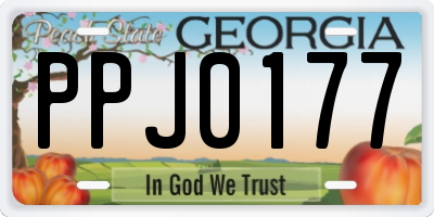 GA license plate PPJ0177