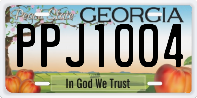 GA license plate PPJ1004
