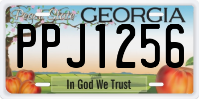 GA license plate PPJ1256