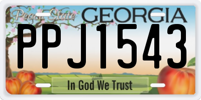 GA license plate PPJ1543