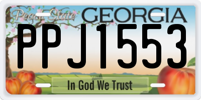 GA license plate PPJ1553