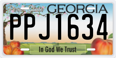 GA license plate PPJ1634