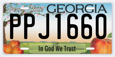 GA license plate PPJ1660