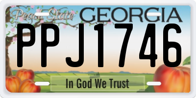 GA license plate PPJ1746