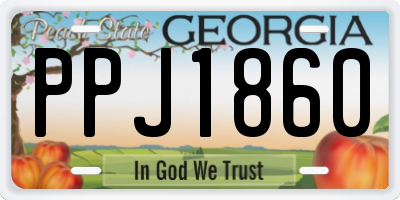 GA license plate PPJ1860