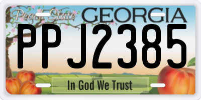 GA license plate PPJ2385