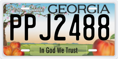 GA license plate PPJ2488