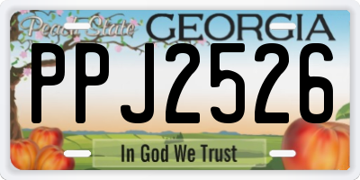 GA license plate PPJ2526