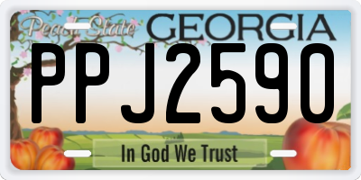 GA license plate PPJ2590