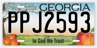 GA license plate PPJ2593