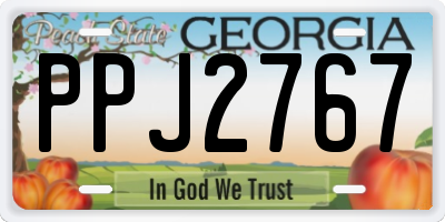 GA license plate PPJ2767