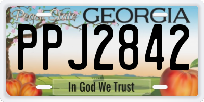 GA license plate PPJ2842