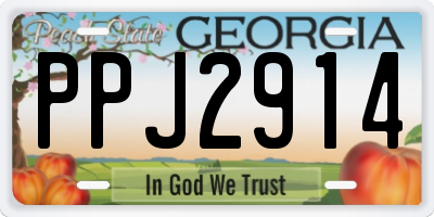 GA license plate PPJ2914