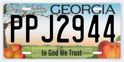 GA license plate PPJ2944