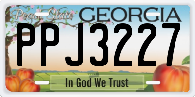 GA license plate PPJ3227
