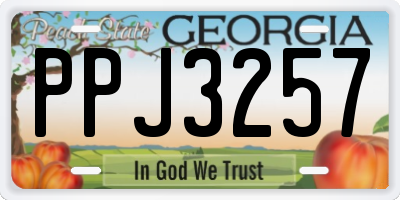 GA license plate PPJ3257