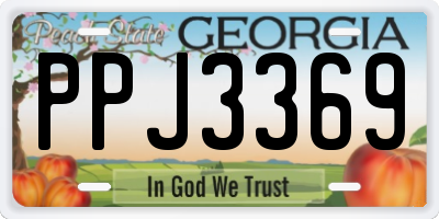 GA license plate PPJ3369