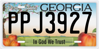 GA license plate PPJ3927