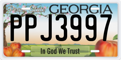 GA license plate PPJ3997