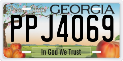 GA license plate PPJ4069