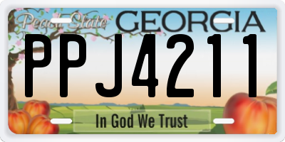 GA license plate PPJ4211