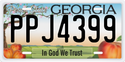 GA license plate PPJ4399