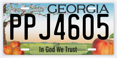 GA license plate PPJ4605