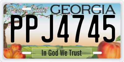 GA license plate PPJ4745