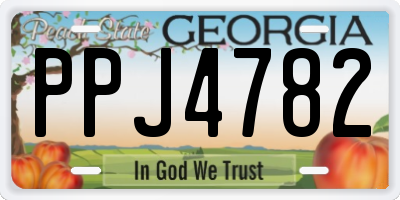 GA license plate PPJ4782
