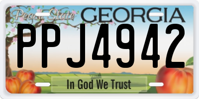 GA license plate PPJ4942