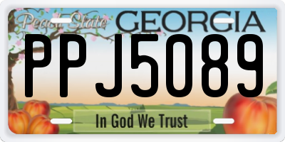 GA license plate PPJ5089