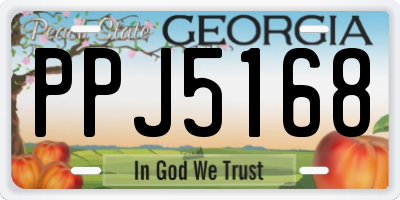 GA license plate PPJ5168