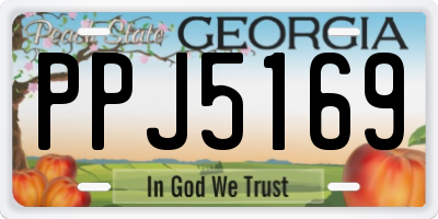 GA license plate PPJ5169