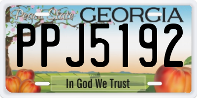 GA license plate PPJ5192