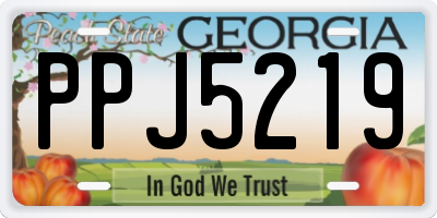 GA license plate PPJ5219