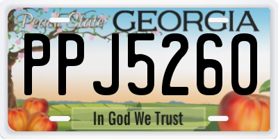 GA license plate PPJ5260