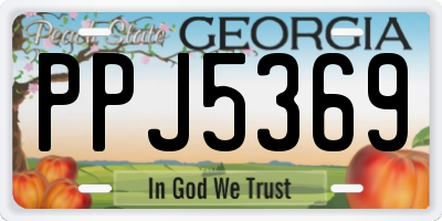GA license plate PPJ5369