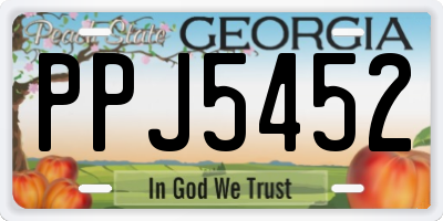 GA license plate PPJ5452