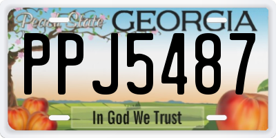 GA license plate PPJ5487